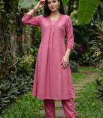 women regular thread work kurta with trousers