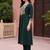 women ethnic motifs embroidered empire thread work kurta with trousers