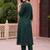 women ethnic motifs embroidered empire thread work kurta with trousers