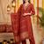 women ethnic motifs embroidered regular kurta with trousers & with dupatta