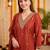 women ethnic motifs embroidered regular kurta with trousers & with dupatta