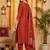 women ethnic motifs embroidered regular kurta with trousers & with dupatta