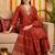 women ethnic motifs embroidered regular kurta with trousers & with dupatta