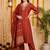 women ethnic motifs embroidered regular kurta with trousers & with dupatta
