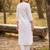 women ethnic motifs embroidered regular thread work cotton kurta with trousers & with dupatta