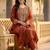 women ethnic motifs embroidered regular thread work liva kurta with trousers & with dupatta
