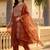 women ethnic motifs embroidered regular thread work liva kurta with trousers & with dupatta