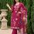 women floral embroidered regular thread work kurta with trousers & with dupatta