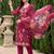 women floral embroidered regular thread work kurta with trousers & with dupatta