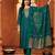 women ethnic embroidered regular thread work kurta with trousers & with dupatta