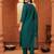 women ethnic embroidered regular thread work kurta with trousers & with dupatta