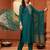 women ethnic embroidered regular thread work kurta with trousers & with dupatta