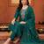 women ethnic embroidered regular thread work kurta with trousers & with dupatta