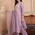women regular thread work kurta with trousers & with dupatta