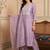 women regular thread work kurta with trousers & with dupatta