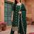 women ethnic motifs embroidered regular thread work kurta with trousers & with dupatta