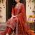 women ethnic motifs embroidered regular thread work kurta with trousers & with dupatta