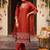 women ethnic motifs embroidered regular thread work kurta with trousers & with dupatta