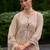 women ethnic motifs embroidered regular thread work kurta with trousers & with dupatta