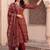 women ethnic motifs printed regular cotton kurta with trousers & with dupatta
