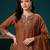 women ethnic motifs embroidered regular thread work kurta with trousers & with dupatta