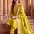 women ethnic motifs embroidered regular thread work kurta with trousers & with dupatta