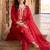 women ethnic motifs embroidered regular liva kurta with trousers & with dupatta