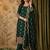 women ethnic motifs embroidered regular thread work kurta with trousers & with dupatta