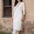 women floral embroidered regular thread work kurta with trousers
