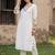 women floral embroidered regular thread work kurta with trousers