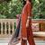 women printed regular liva kurta with trousers & with dupatta