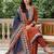 women printed regular liva kurta with trousers & with dupatta
