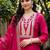 women ethnic motifs embroidered regular thread work liva kurta with trousers & with dupatta