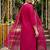women ethnic motifs embroidered regular thread work liva kurta with trousers & with dupatta