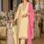 women ethnic motifs embroidered regular thread work kurta with trousers & with dupatta