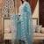 women ethnic motifs embroidered regular thread work kurta with trousers & with dupatta
