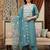 women ethnic motifs embroidered regular thread work kurta with trousers & with dupatta