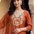 women ethnic motifs embroidered regular thread work kurta with trousers & with dupatta