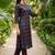 women printed regular cotton kurta with trousers