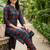 women printed regular cotton kurta with trousers