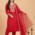women ethnic motifs embroidered regular thread work liva kurta with trousers & with dupatta