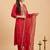 women ethnic motifs embroidered regular thread work liva kurta with trousers & with dupatta