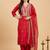 women ethnic motifs embroidered regular thread work liva kurta with trousers & with dupatta