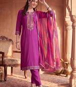 women ethnic motifs regular sequinned kurta with trousers & with dupatta
