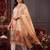 women printed regular thread work linen kurta with trousers & with dupatta