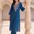 women ethnic motifs embroidered regular thread work kurta with trousers
