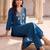 women ethnic motifs embroidered regular thread work kurta with trousers