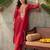 women ethnic motifs embroidered regular thread work liva kurta with trousers