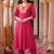 women ethnic motifs printed regular thread work kurta with trousers