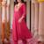 women ethnic motifs printed regular thread work kurta with trousers